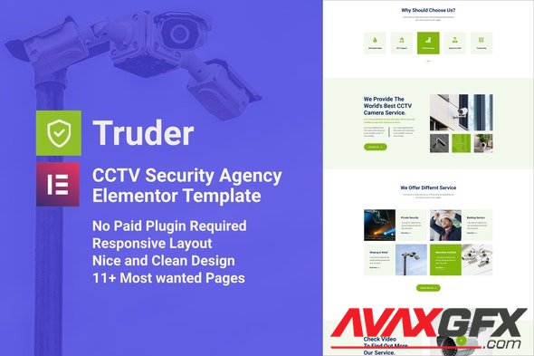 ThemeForest - Truder v1.0.0 - CCTV Security Service Elementor Template Kit - 31468377