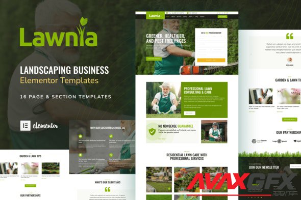 ThemeForest - Lawnia v1.0.0 - Gardener Landscaping Business Elementor Template Kit - 31481468