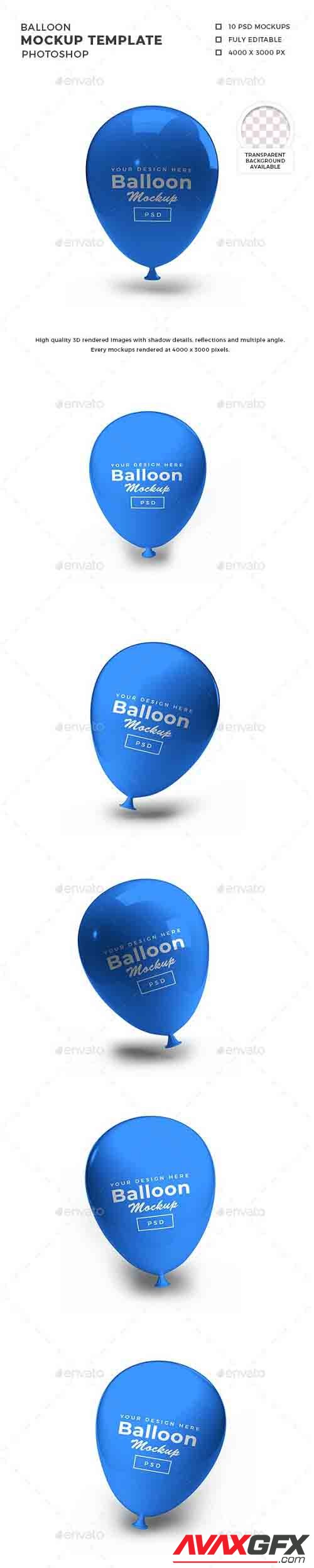 Balloon 3D Mockup Template - 30813881