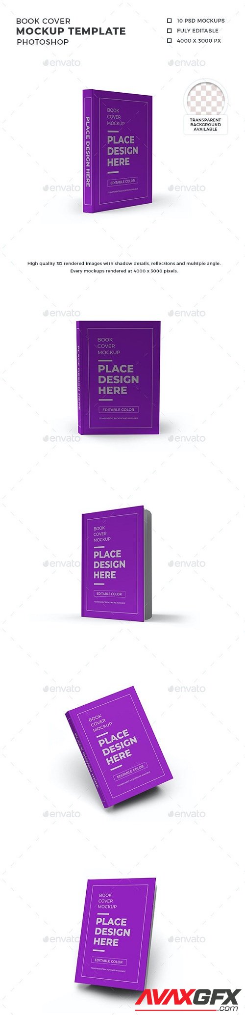 Book Cover Mockup Template Set - 30263942