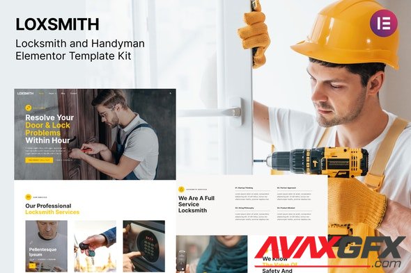 ThemeForest - Loxsmith v1.0.0 - Key & Locksmith Services Elementor Template Kit - 31644105