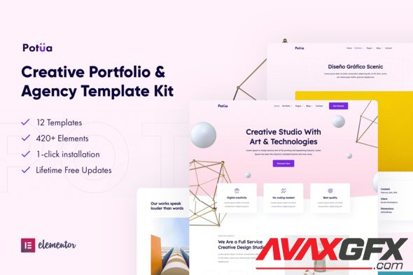 ThemeForest - Potua v1.0.1 - Creative Portfolio & Agency Elementor Template Kit - 31600623