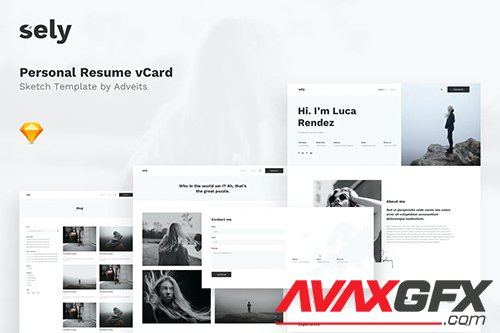 Sely - Personal Resume vCard Sketch Template