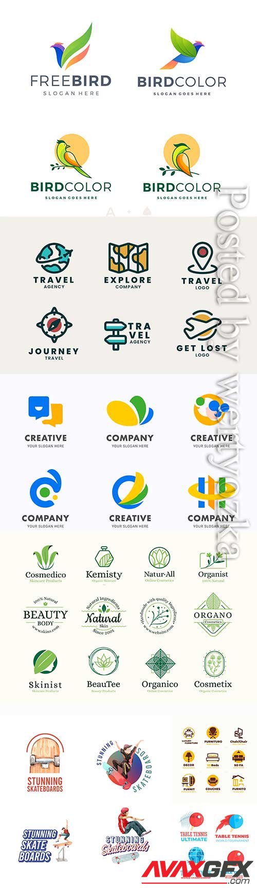 Logos and badges in vector