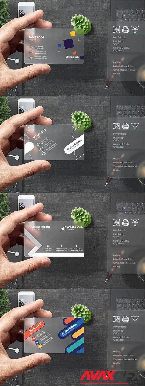 4 Modern Business Card Templates