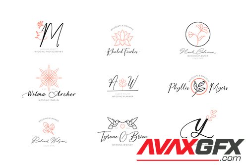 Floral elegant logos collection