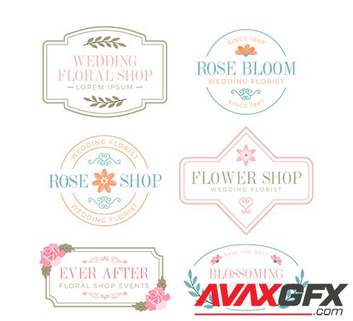 Collection of wedding florist logos