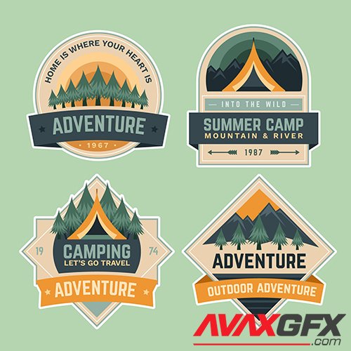Summer camping school adventure badges