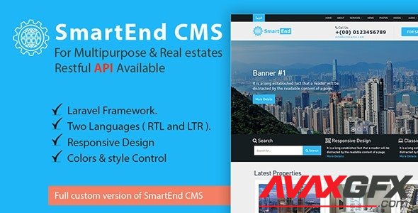 CodeCanyon - SmartEnd CMS for multipurpose & real estate with Restful API v1.0 (Update: 18 May 18) - 21110285