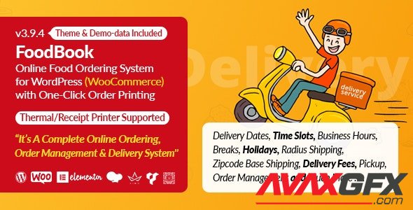 CodeCanyon - FoodBook v3.9.4 - Online Food Ordering & Delivery System for WordPress with One-Click Order Printing - 27669182 - NULLED