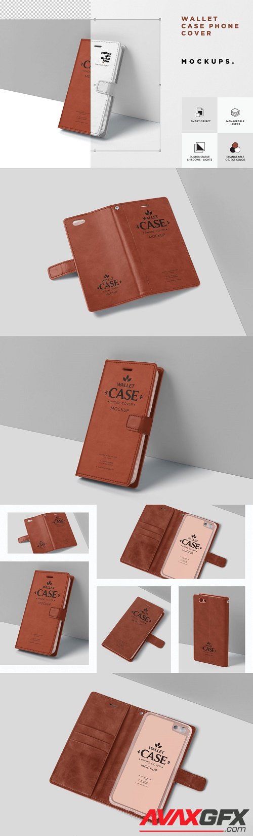 Wallet Case Phone Cover Mockup - 6072990