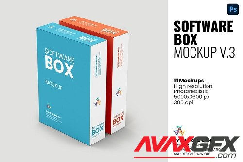 Software Box Mockup v.3 - 11 Views - 5964573