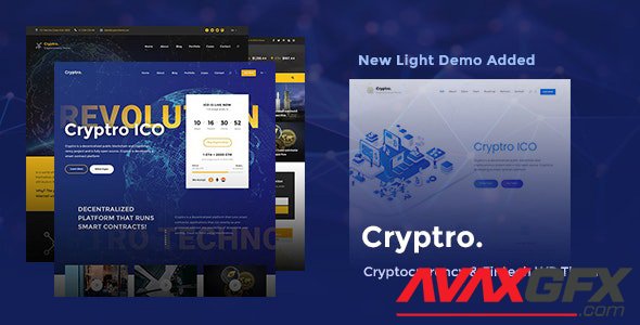 ThemeForest - Cryptro v1.4.0 - Cryptocurrency, Blockchain , Bitcoin & Financial Technology - 21720716