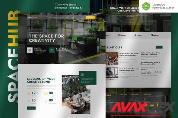 ThemeForest - Spacehub v1.0.0 - Coworking & Creative Space Elementor Template Kit - 31687965