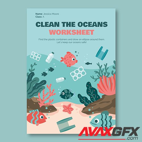 Creative ocean environment worksheet flyer