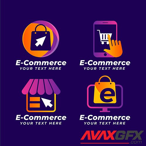 Gradient e-commerce logo collection