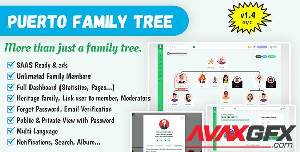 CodeCanyon - Puerto Family Tree Builder SAAS v1.4 - 25799178