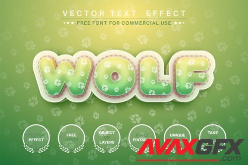 Wolf - editable text effect, font style