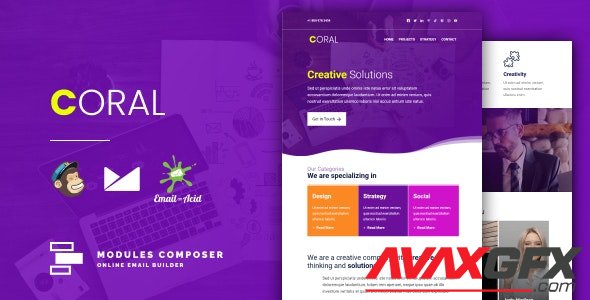 ThemeForest - Coral v1.0 - Responsive Email for Agencies, Startups & Creative Teams with Online Builder - 26003858