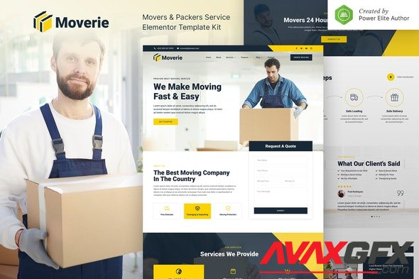 ThemeForest - Moverie v1.0.0 - Movers & Packers Service Elementor Template Kit - 31683710