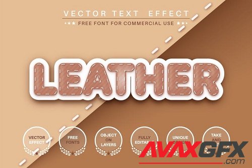 Leather product - editable text effect, font style
