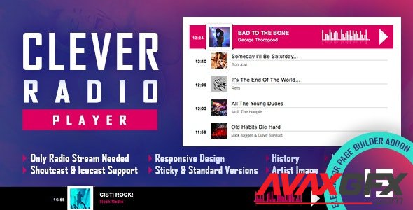 CodeCanyon - CLEVER - HTML5 Radio Player With History - Shoutcast and Icecast - Elementor Widget Addon v1.7.0 - 26708087