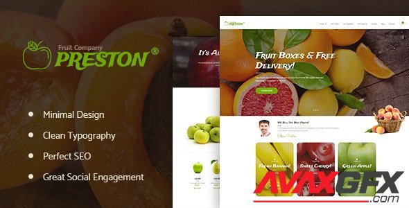 ThemeForest - Preston v1.1.5 - Fruit Company & Organic Farming WordPress Theme - 20792932