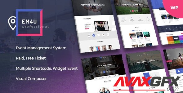 ThemeForest - Events WordPress Theme for Booking Tickets - EM4U v1.4.3 - 20846579