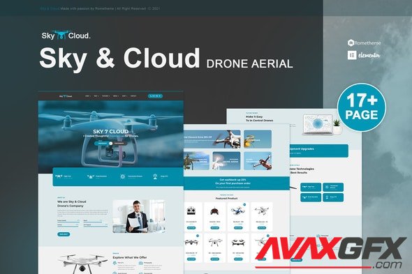 ThemeForest - Sky&Cloud v1.0.3 - Drone Aerial Photography & Videography Elementor Template Kit - 31644300