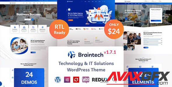ThemeForest - Braintech v1.7.1 - Technology & IT Solutions WordPress Theme - 29621951
