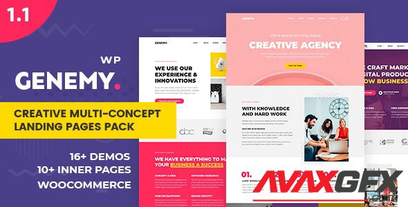 ThemeForest - Genemy v1.5.6 - Creative Multi Concept Landing Pages Pack With Page Builder - 22711287