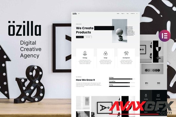 ThemeForest - Ozilla v1.0.0 - Digital Creative Agency Elementor Template Kit - 31772316