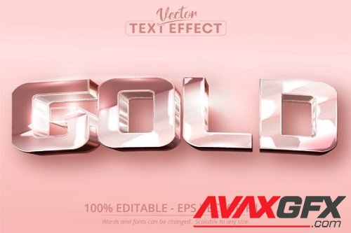 Rose Gold Editable Text Effect
