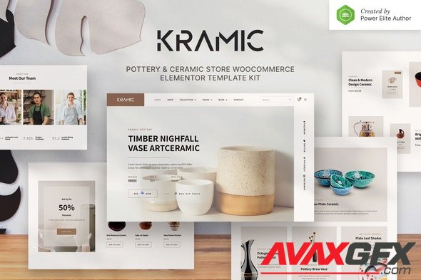 ThemeForest - Kramic v1.0.0 - Pottery & Ceramic Store WooCommerce Elementor Template Kit - 31787496