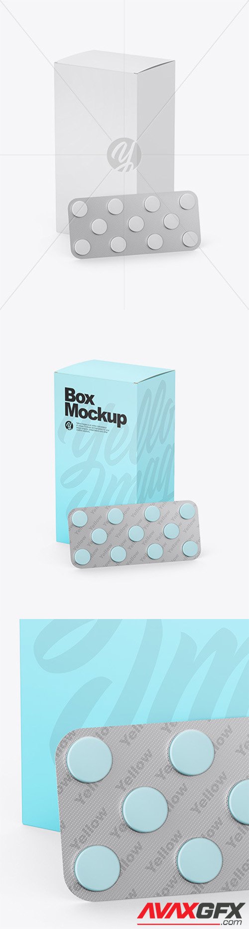 Paper Box W/ Blister Pack Mockup 78536 TIF