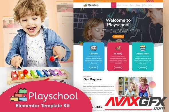 ThemeForest - Playschool v1.0.1 - Childcare & School Elementor Template Kit - 29162247