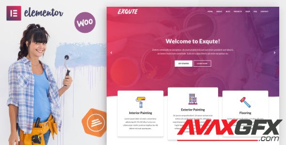 ThemeForest - Exqute v1.7.1 - Painting Company WordPress Theme - 23163569