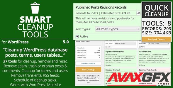 CodeCanyon - Smart Cleanup Tools v5.0 - Plugin for WordPress - 3714047