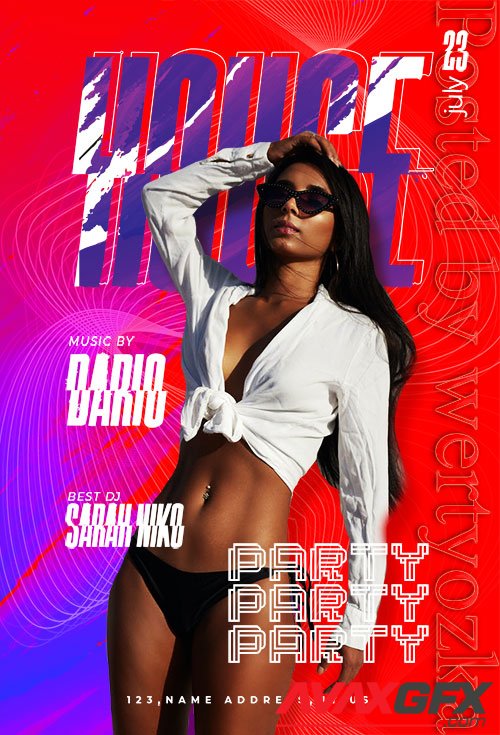 House Party Flyer PSD Template