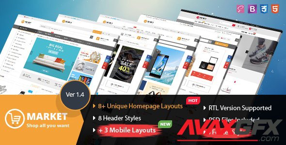 ThemeForest - Market v1.4 - Multipurpose eCommerce HTML Template - 18730313