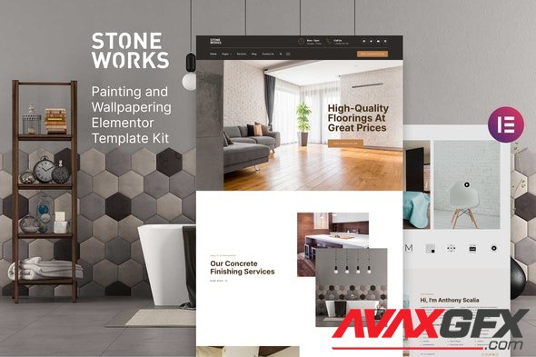 ThemeForest - StoneWorks v1.0.0 - Flooring Home Interior Elementor Template Kit - 31849887