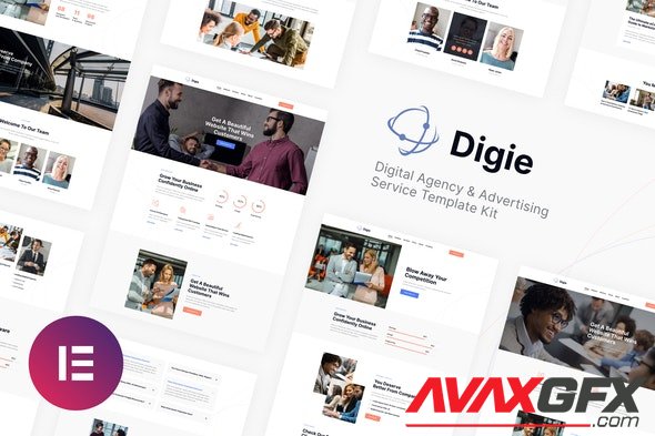 ThemeForest - Digie v1.0.0 - Digital Agency Advertising Service Elementor Template Kit - 31834471