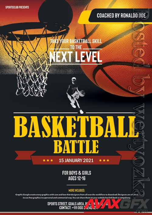 Basketball Flyer PSD Design Template