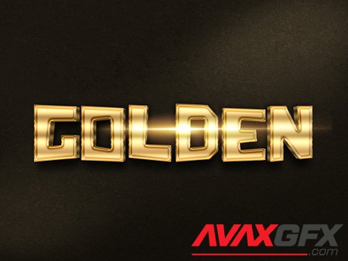 3D Gold Text Effect PSD Design Template vol 6