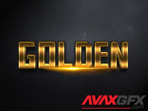 3D Gold Text Effect PSD Design Template vol 3