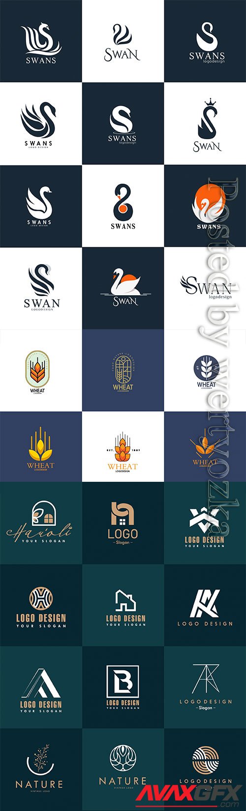 Set of different logos for business companies in vector