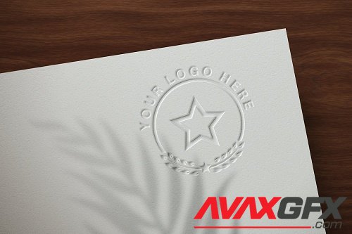 Logo Mockup Embossed on Paper - Mockup - 6121230