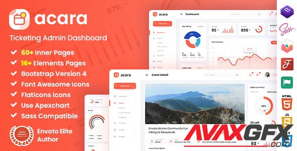 ThemeForest - Acara v1.0 - Ticketing Admin Dashboard Bootstrap HTML Template - 29915728