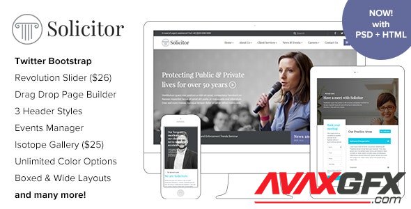 ThemeForest - Solicitor v2.0 - Law Business Responsive WordPress Theme - 19601167