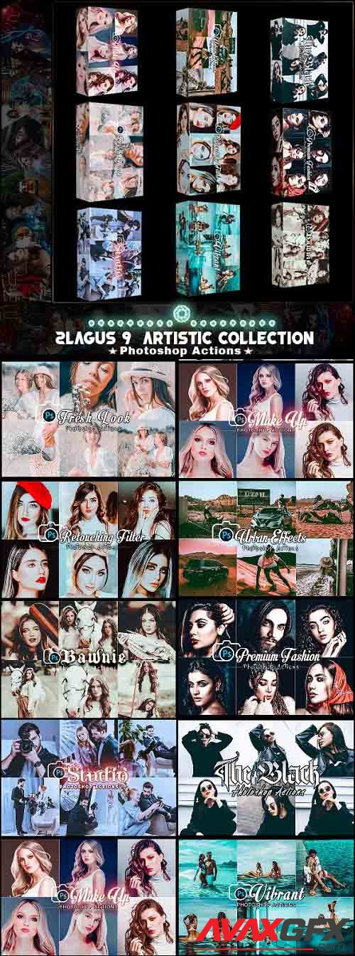2lagus 9 Artistic Collection Photoshop Actions - 31604326
